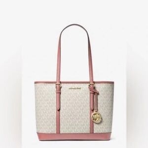 Brand New (NWOT) Michael Kors Jet Set Travel Small Logo Top-Zip Tote Bag